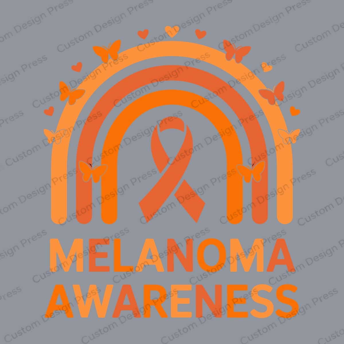Melanoma Awareness Rainbow Ribbon PNG – Digital Download