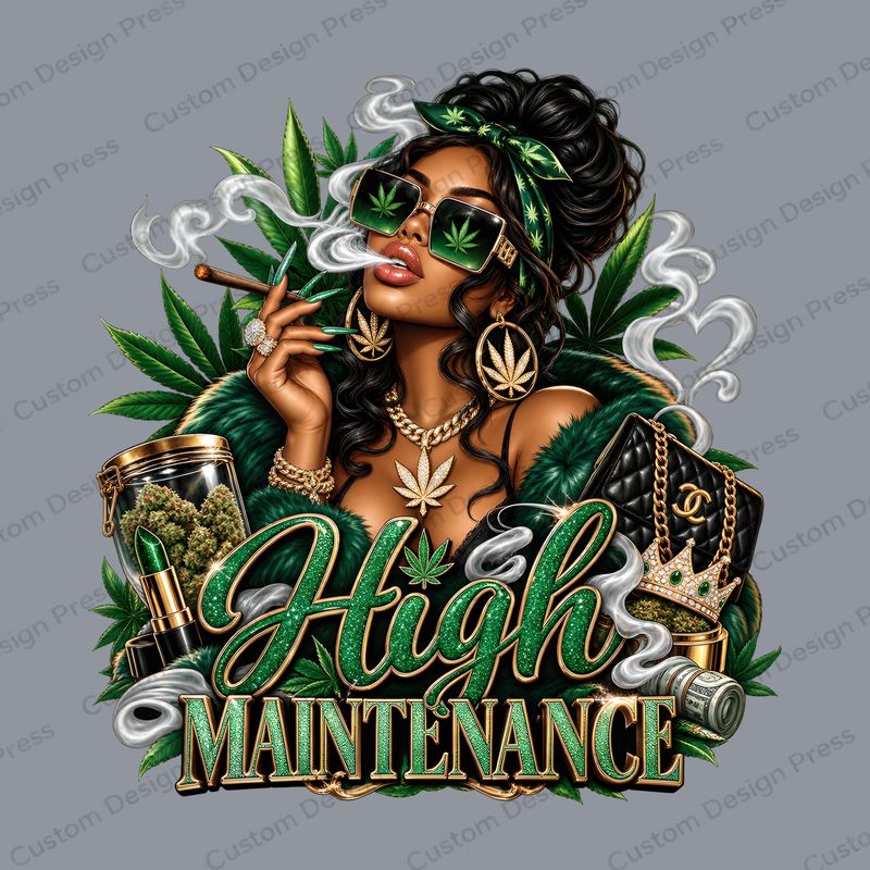 High Maintenance Cannabis Woman PNG – Digital Download