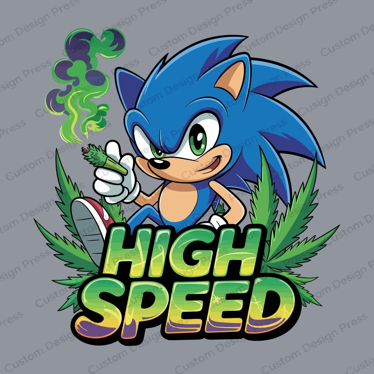 High Speed Sonic Cannabis PNG – Digital Download