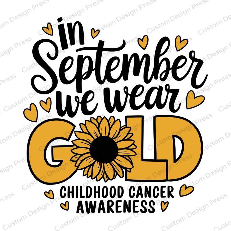 In September We Wear Gold Sunflower PNG – Digital Download