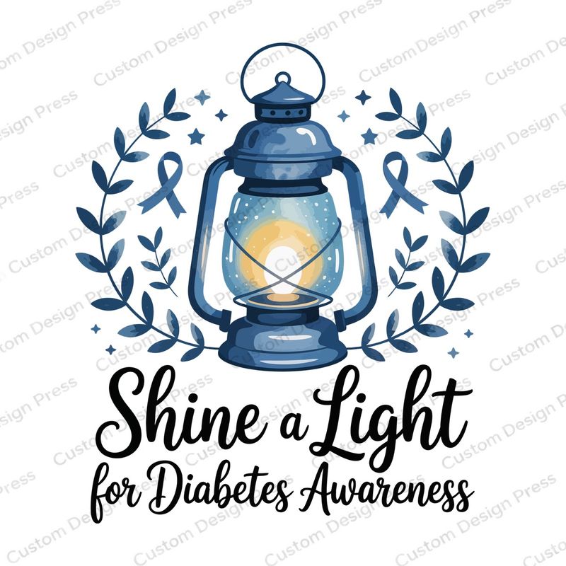 Shine a Light for Diabetes Awareness Lantern PNG – Digital Download