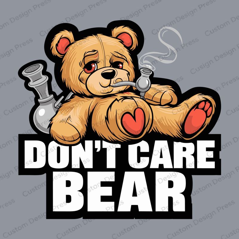 Don't Care Bear Cannabis PNG – Digital Download