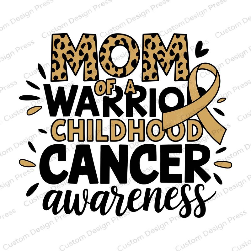 Mom of a Warrior Childhood Cancer Awareness PNG – Digital Download