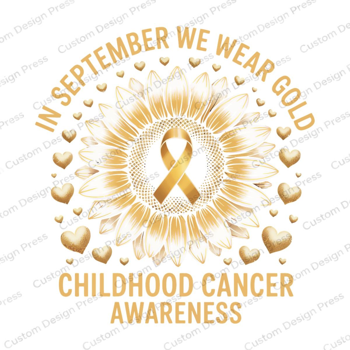 September Gold Childhood Cancer Sunflower PNG – Digital Download
