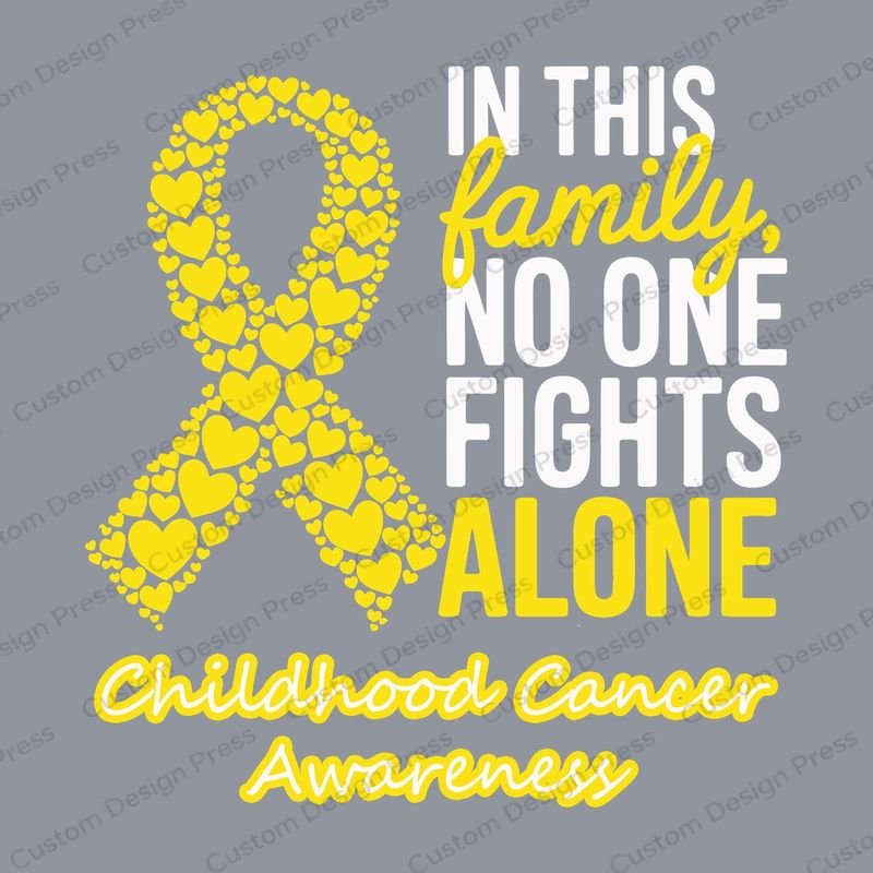 No One Fights Alone Childhood Cancer Family PNG – Digital Download