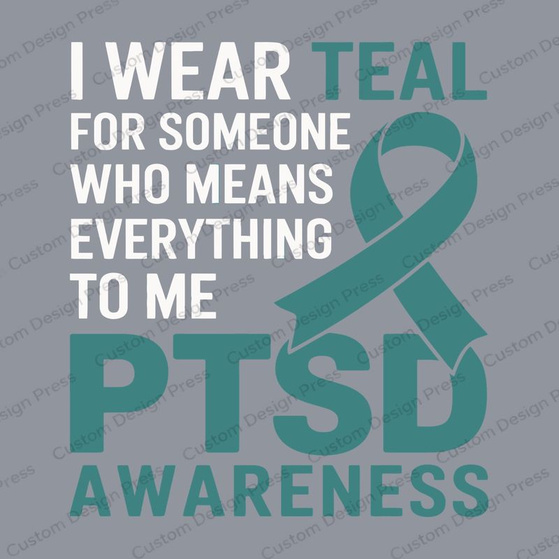 I Wear Teal PTSD Awareness Ribbon PNG – Digital Download