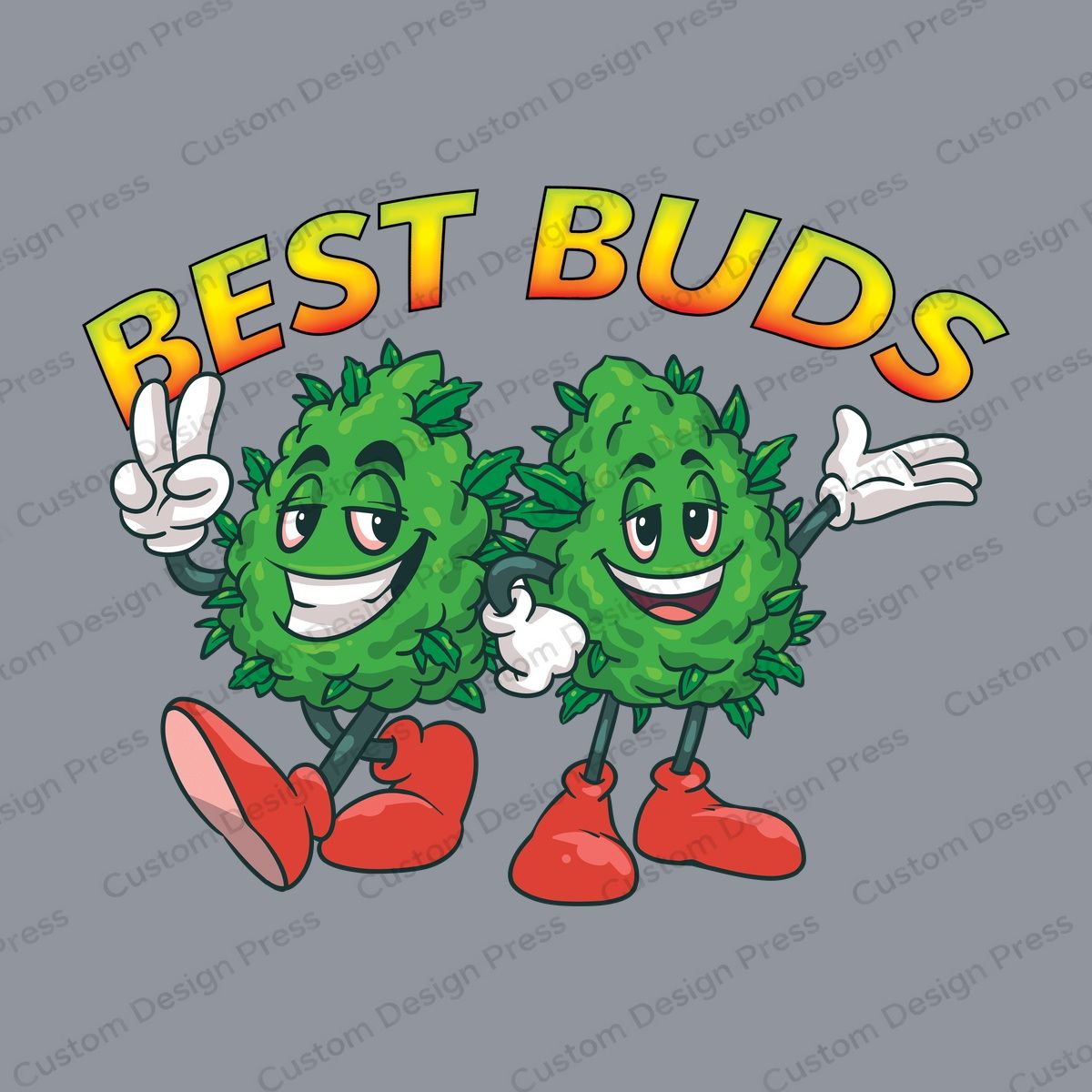 Best Buds Cartoon Cannabis PNG – Digital Download