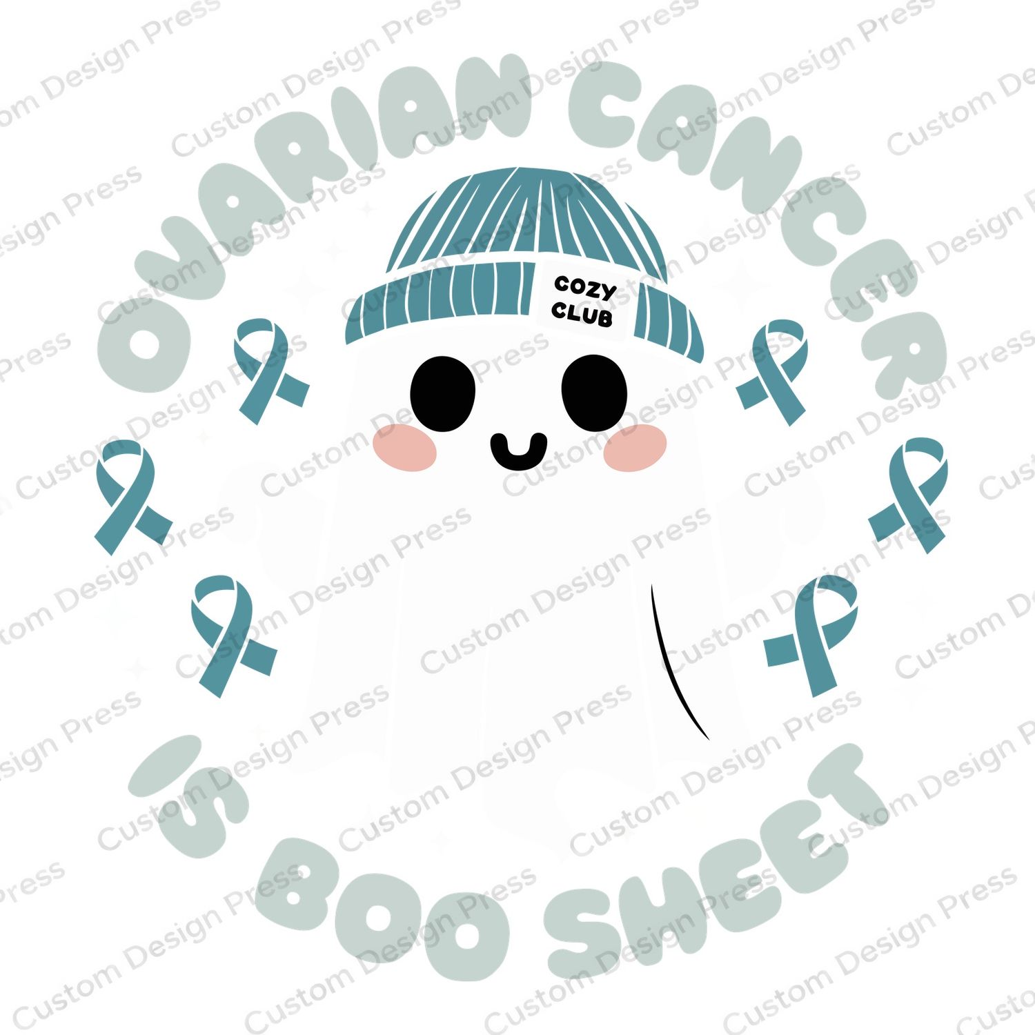 Ovarian Cancer Is Boo Sheet Ghost PNG – Digital Download
