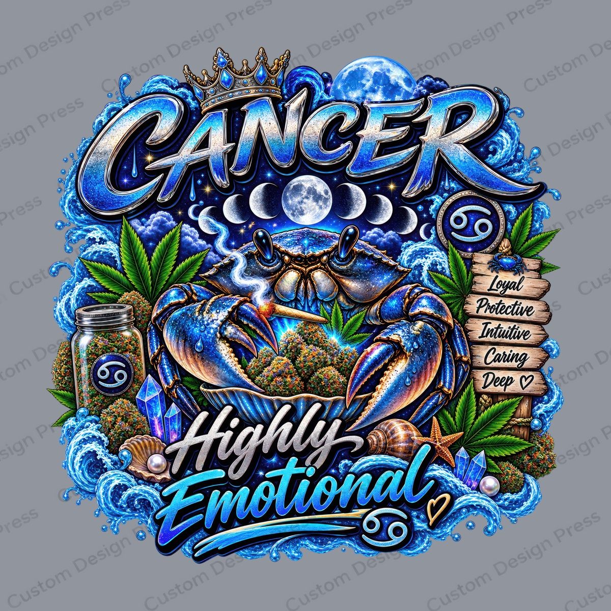 Cancer Highly Emotional Cannabis PNG – Digital Download