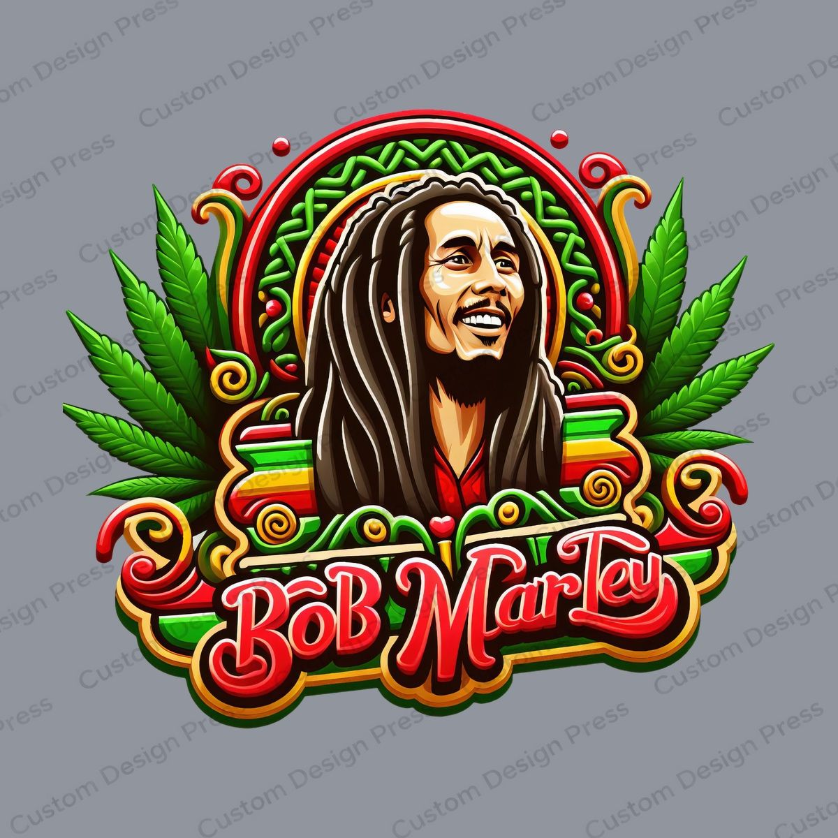 Bob Marley Cannabis Portrait PNG – Digital Download