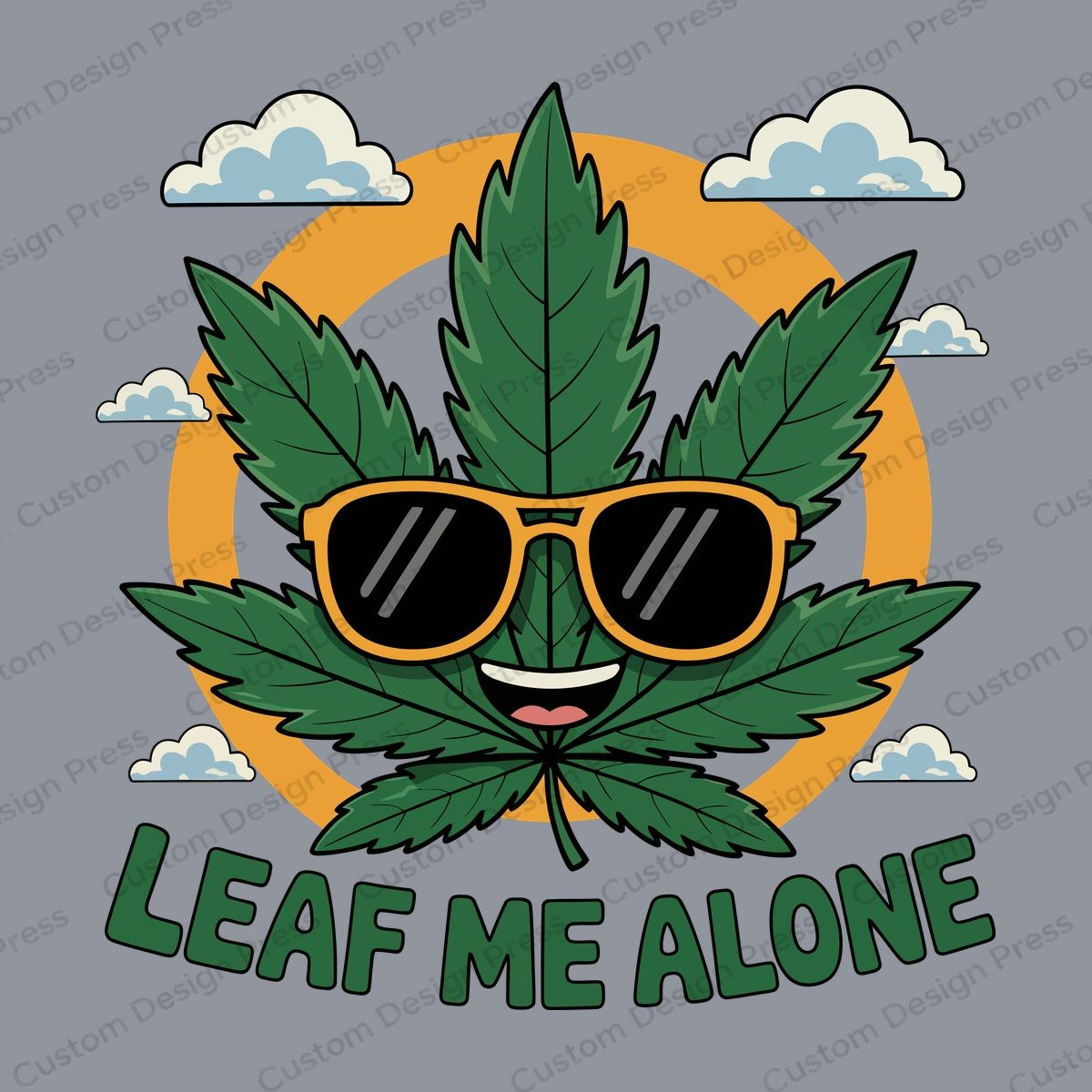 Leaf Me Alone Sunglasses Cannabis PNG – Digital Download
