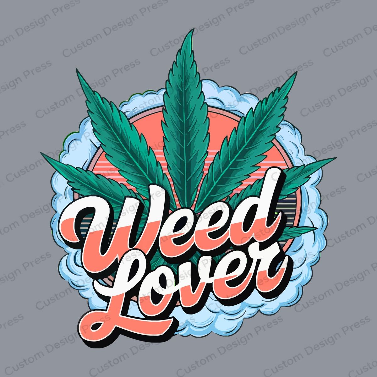 Weed Lover Cannabis Leaf PNG – Digital Download