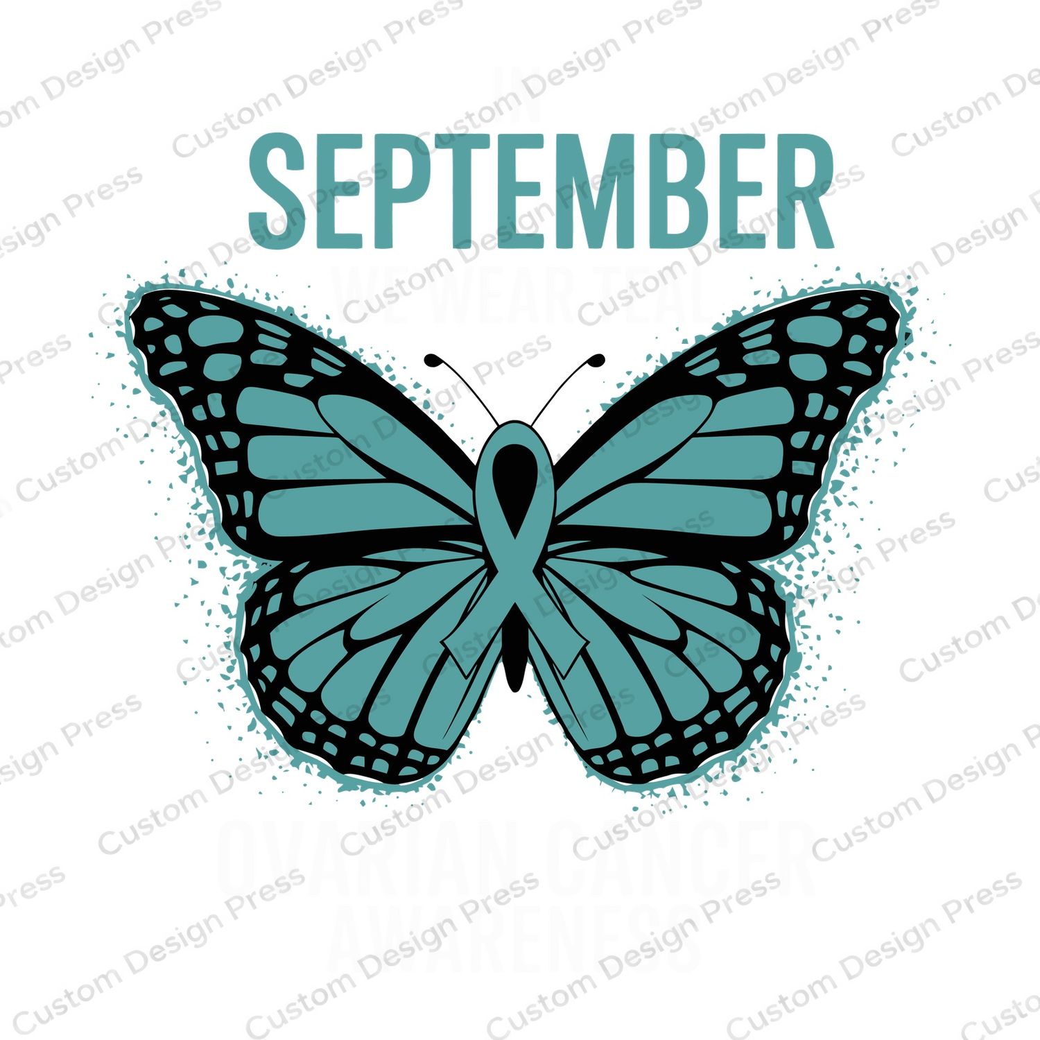 September Teal Butterfly Awareness PNG – Digital Download