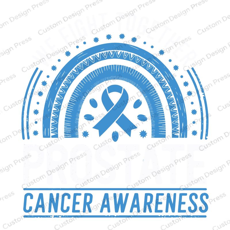 Prostate Cancer Awareness Blue Rainbow PNG – Digital Download