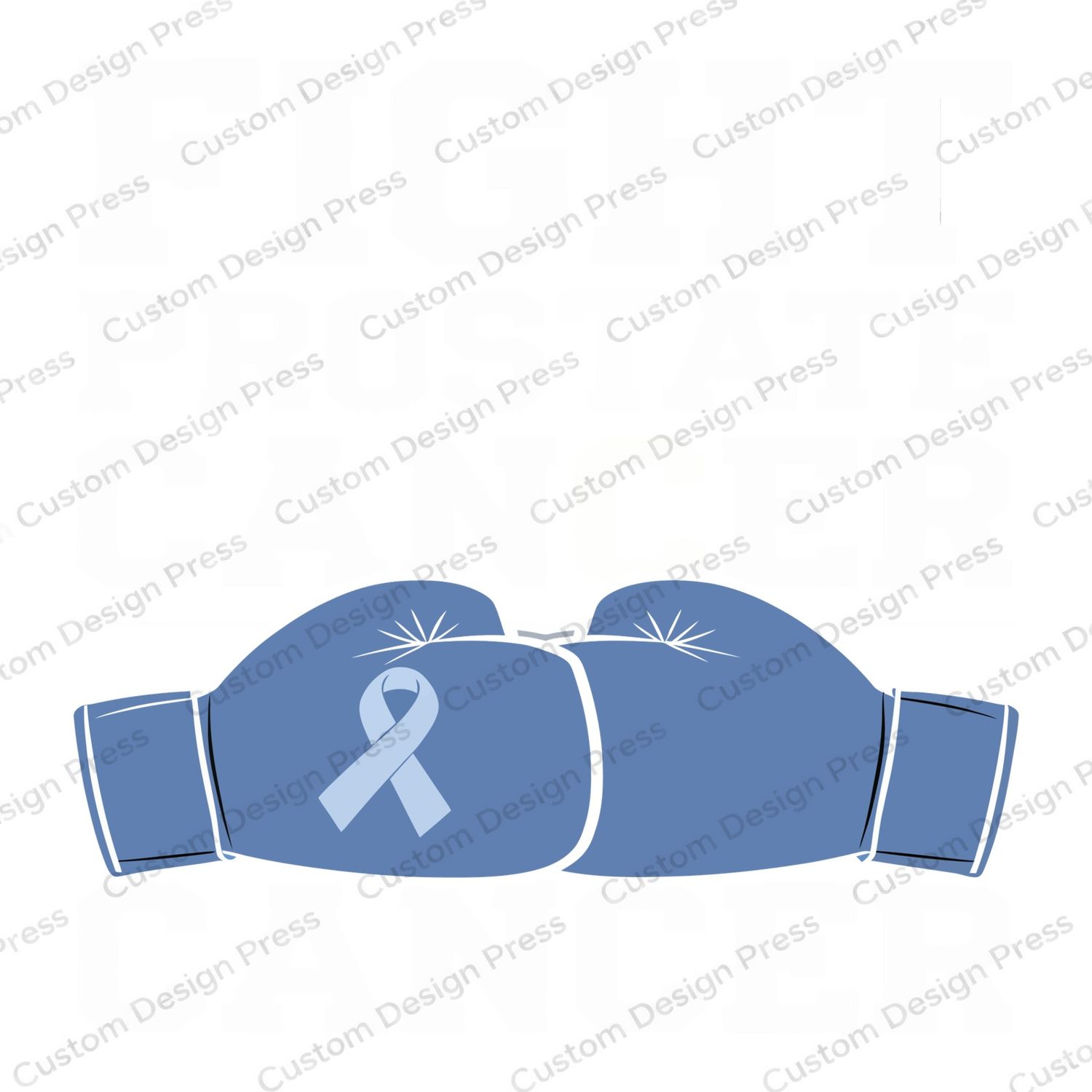 Fight Prostate Cancer Blue Boxing Gloves PNG – Digital Download