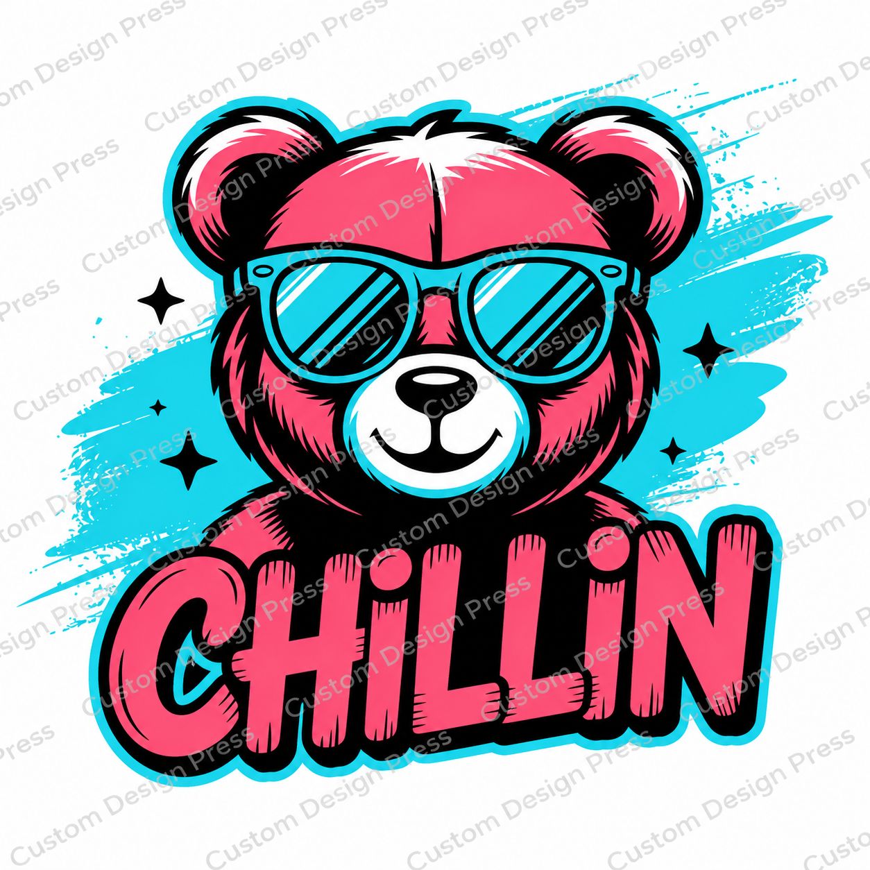 Chillin Bear with Sunglasses PNG – Digital Download