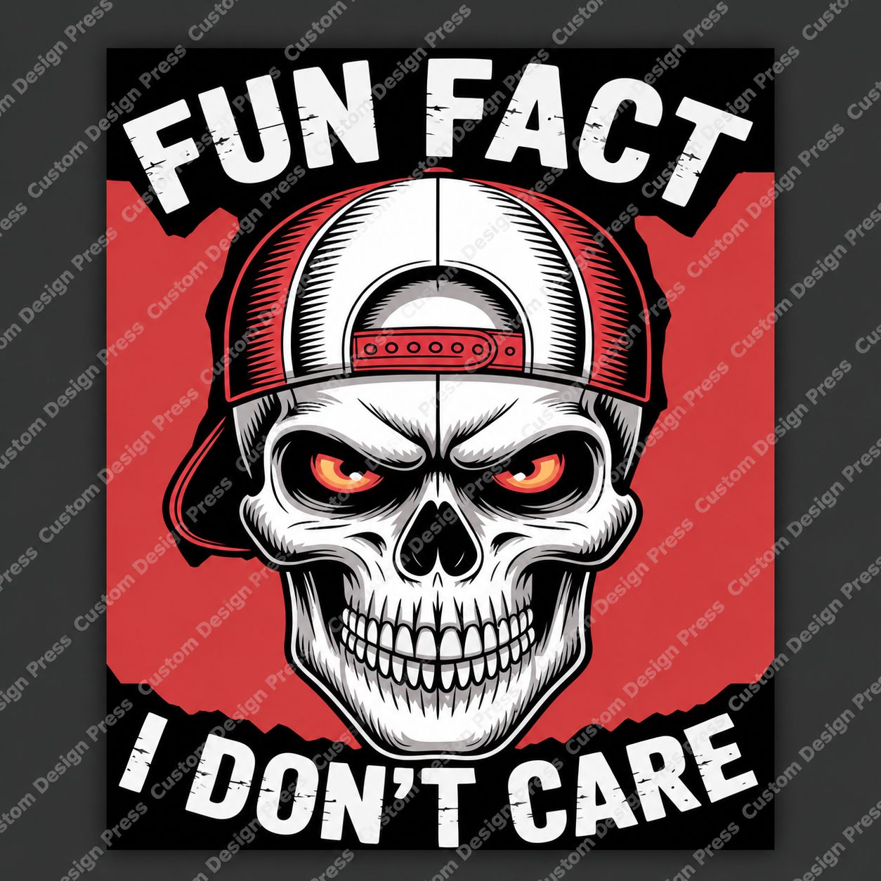 Fun Fact I Don’t Care Skull PNG – Digital Download