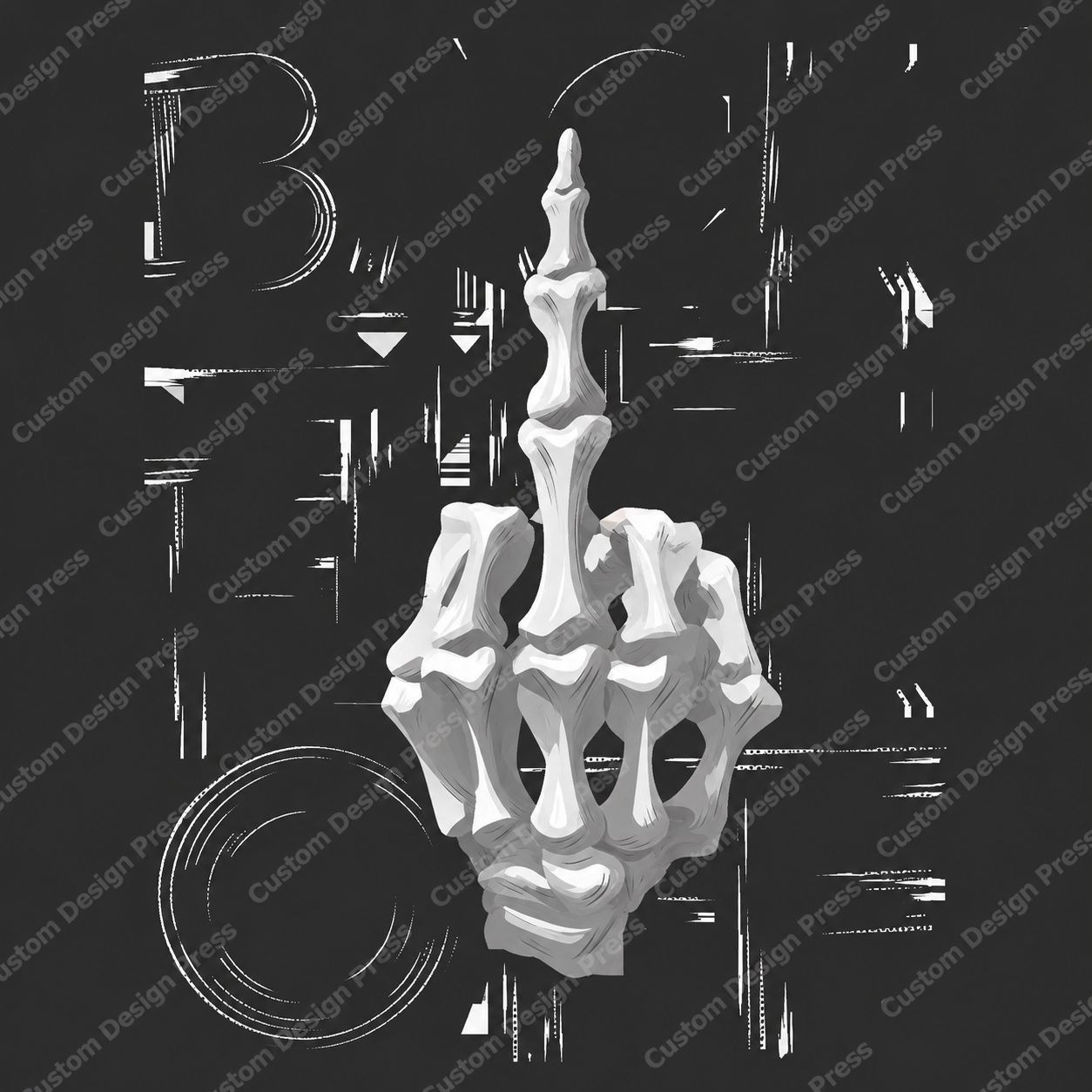 Back the Fuck Off Skeleton Hand PNG – Digital Download
