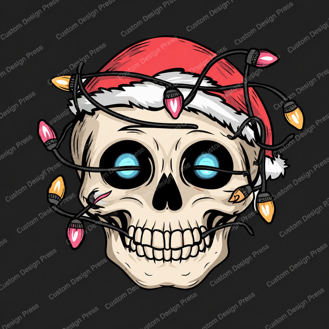Scary Christmas Skull PNG – Digital Download