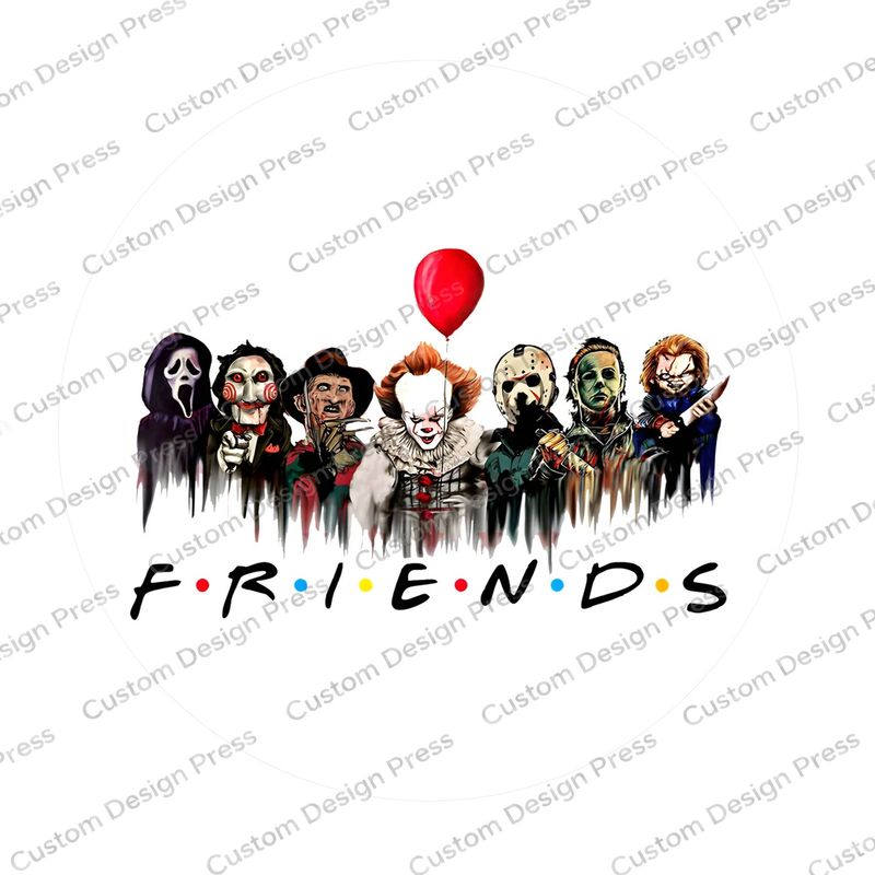 Halloween Horror Friends Lineup Halloween Wreath Center Round