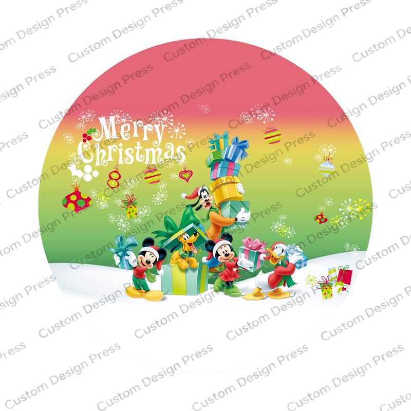 Merry Christmas Mickey and Friends Wreath Center Round