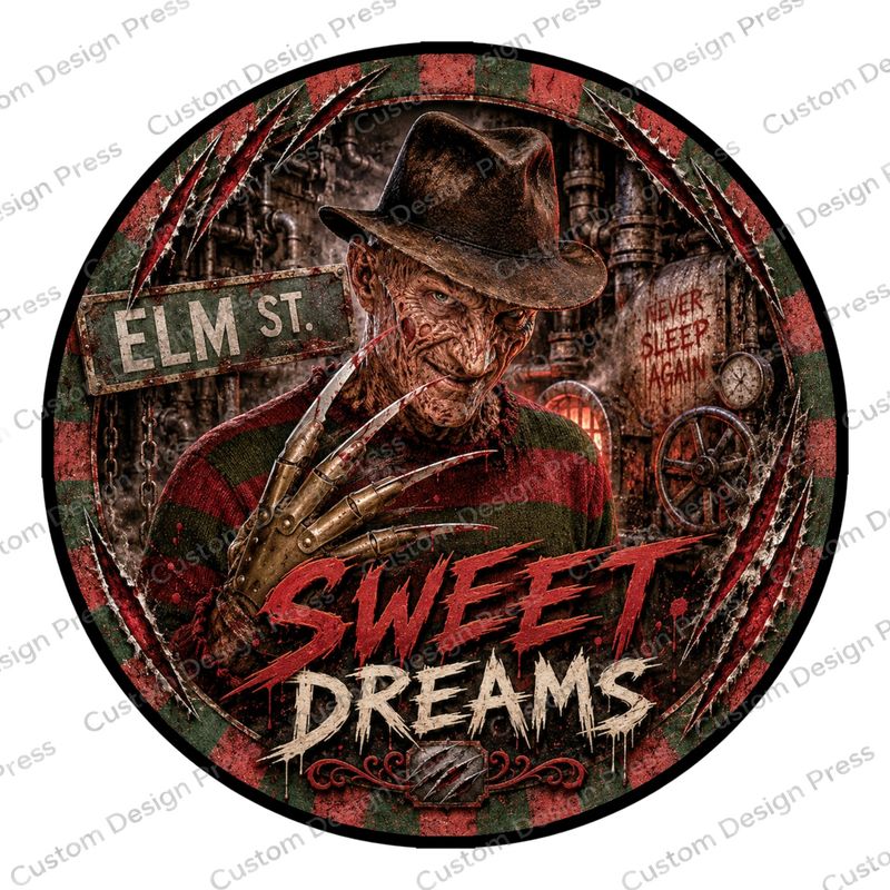 Sweet Dreams on Elm Street Wreath Center Round