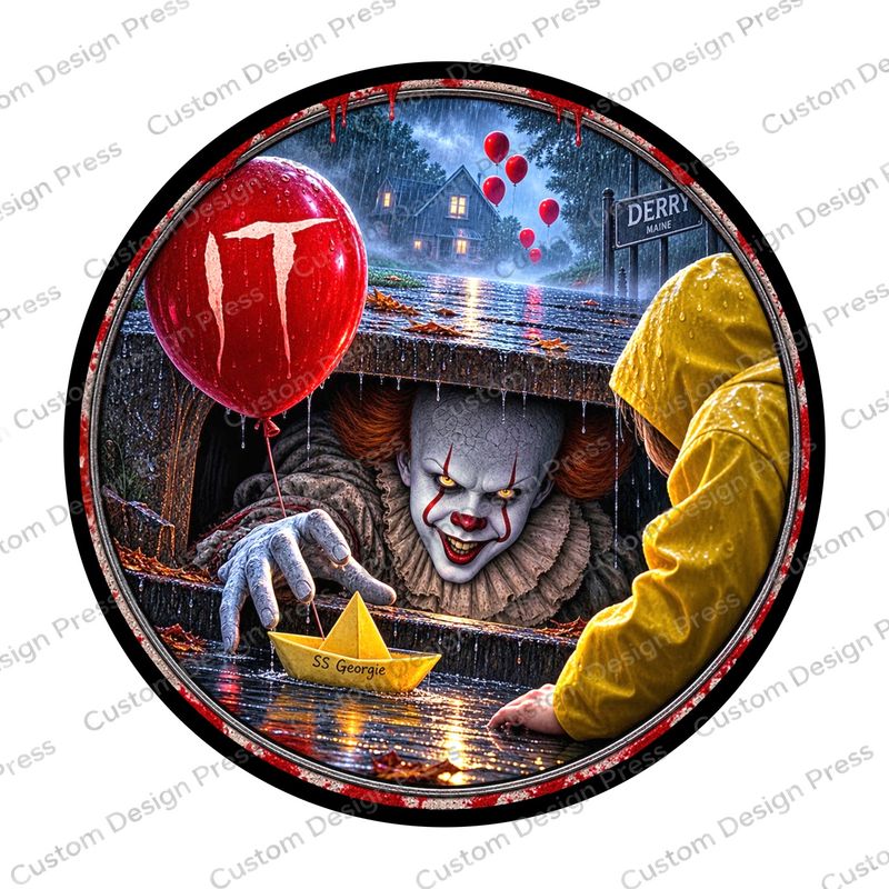 Pennywise Storm Drain Scene Wreath Center Round