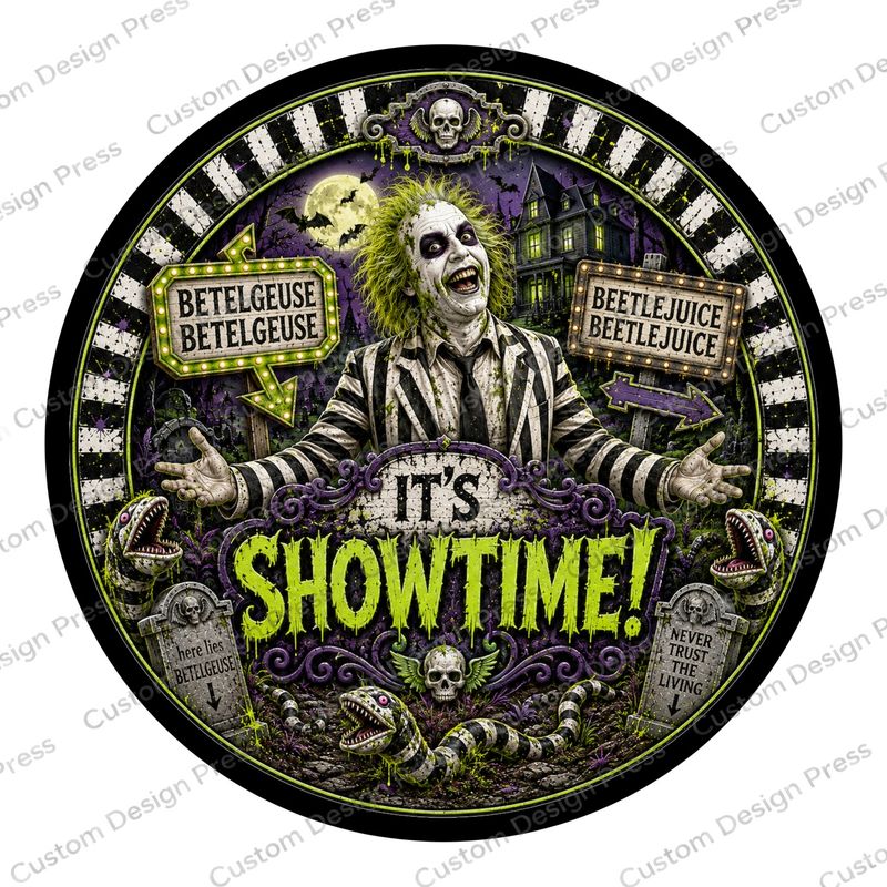 It’s Showtime Beetlejuice Wreath Center Round