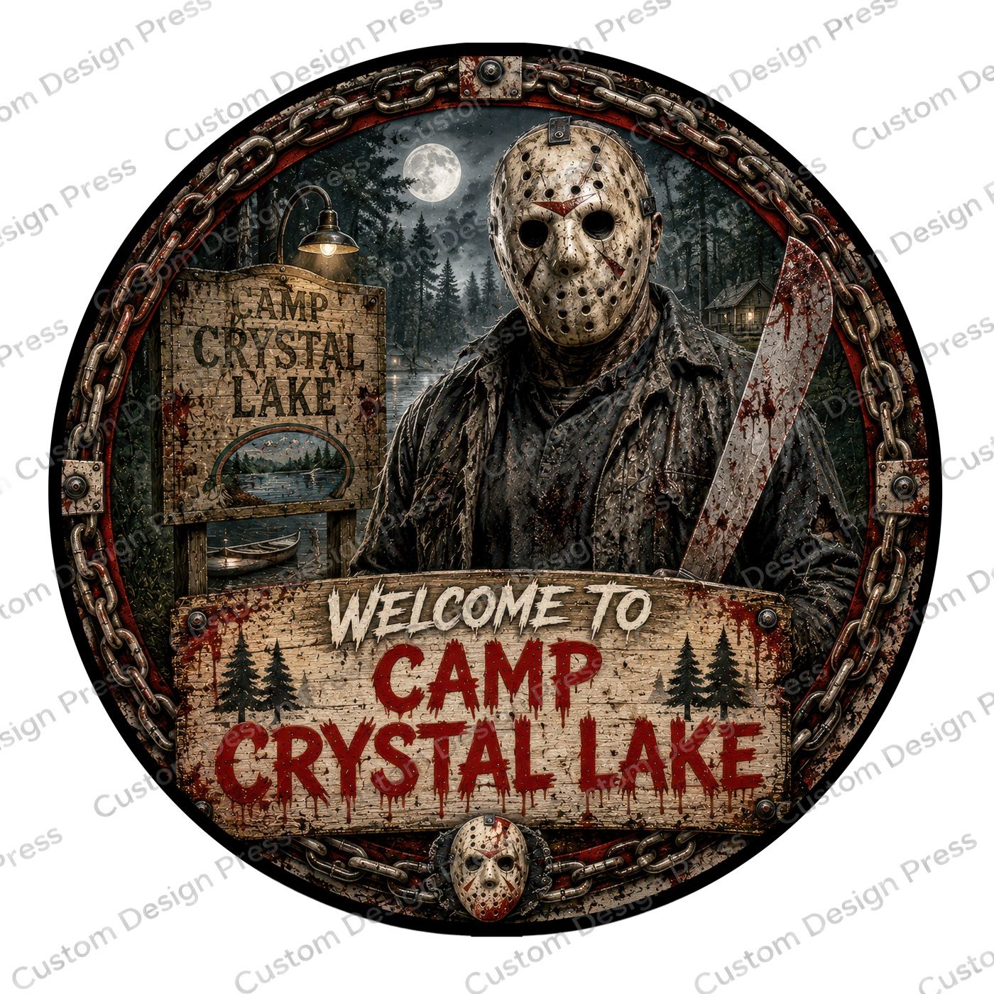 Welcome to Camp Crystal Lake Wreath Center Round