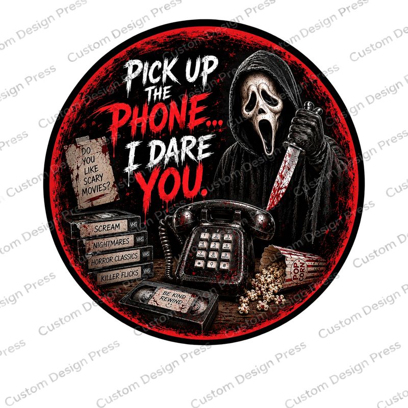 Pick Up the Phone I Dare You Wreath Center Round