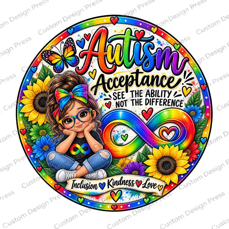 Autism Acceptance See the Ability Wreath Center Round