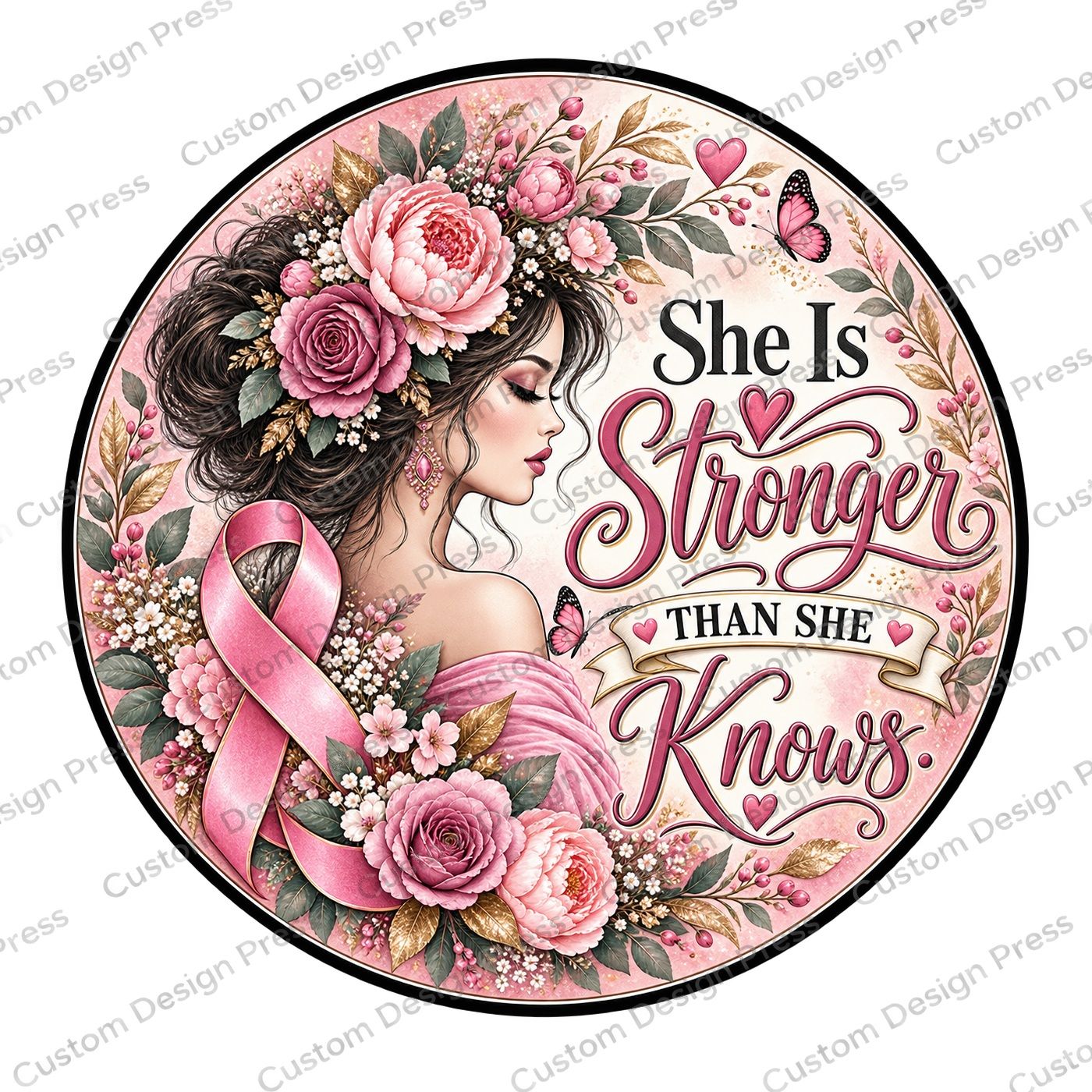 She Is Stronger Than She Knows Wreath Center Round
