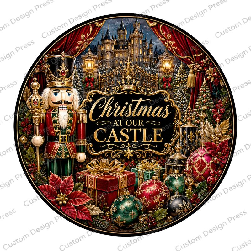 Christmas at Our Castle Nutcrackers Wreath Center Round