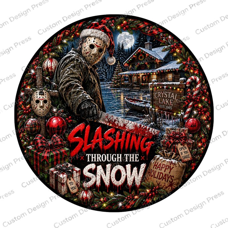 Slashing Through the Snow Jason Wreath Center Round