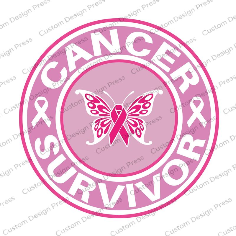 Cancer Survivor Pink Butterfly Wreath Center Round