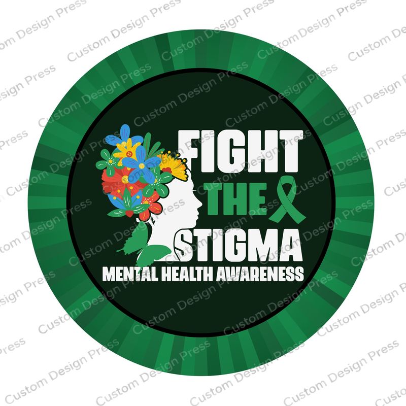 Fight the Stigma Mental Health Awareness Wreath Center Round
