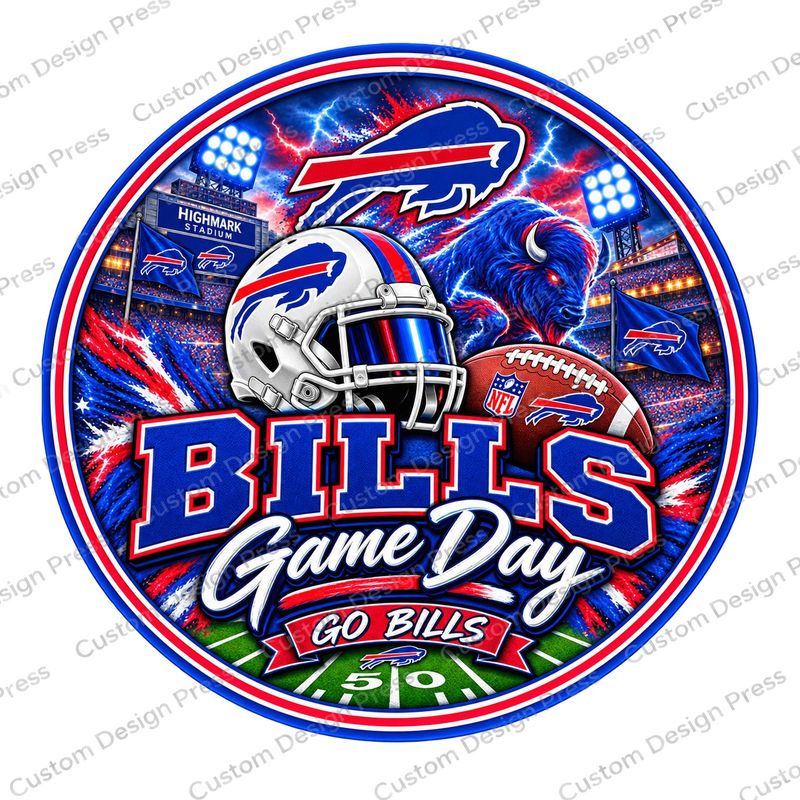 Buffalo Bills Game Day Wreath Center Round