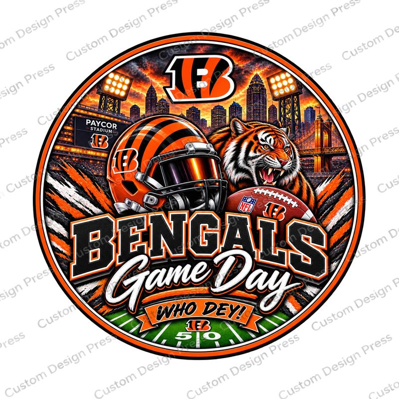 Cincinnati Bengals Game Day Wreath Center Round
