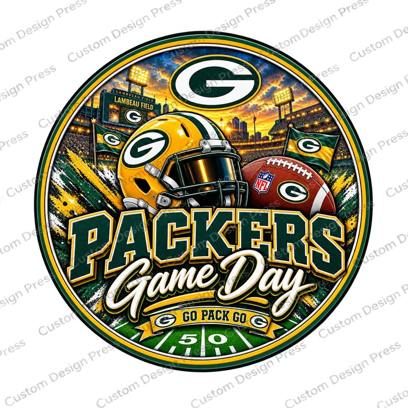 Green Bay Packers Game Day Stadium Wreath Center Round