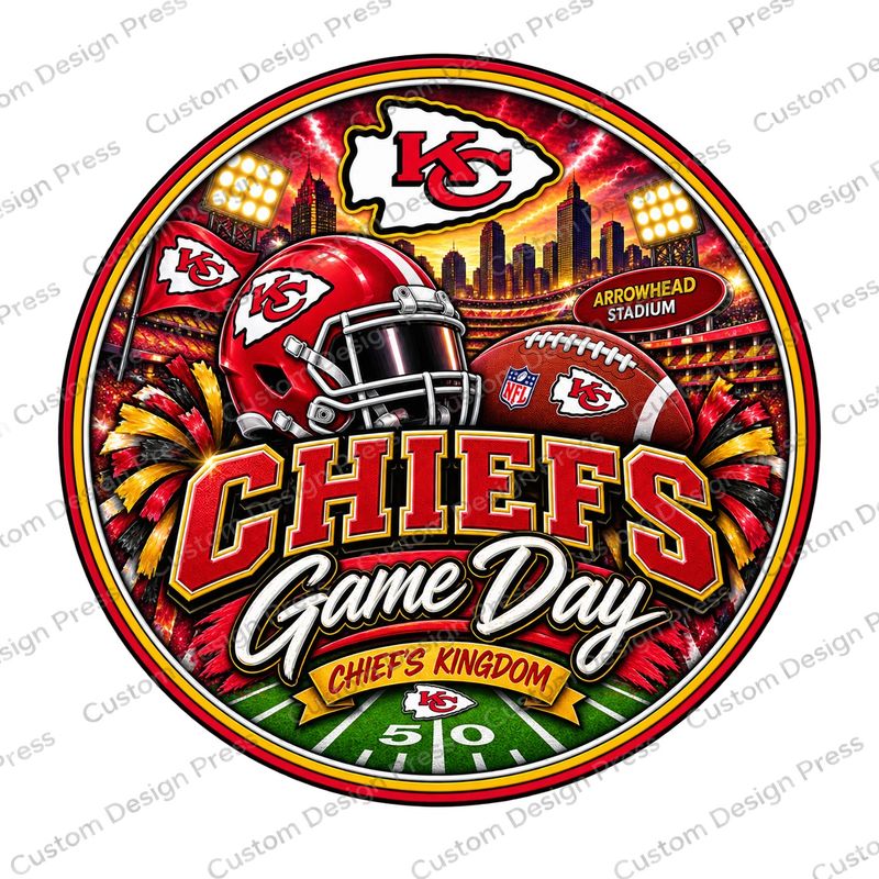 Kansas City Chiefs Game Day Wreath Center Round