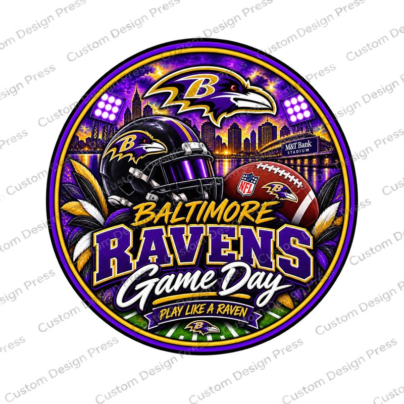 Baltimore Ravens Game Day Wreath Center Round