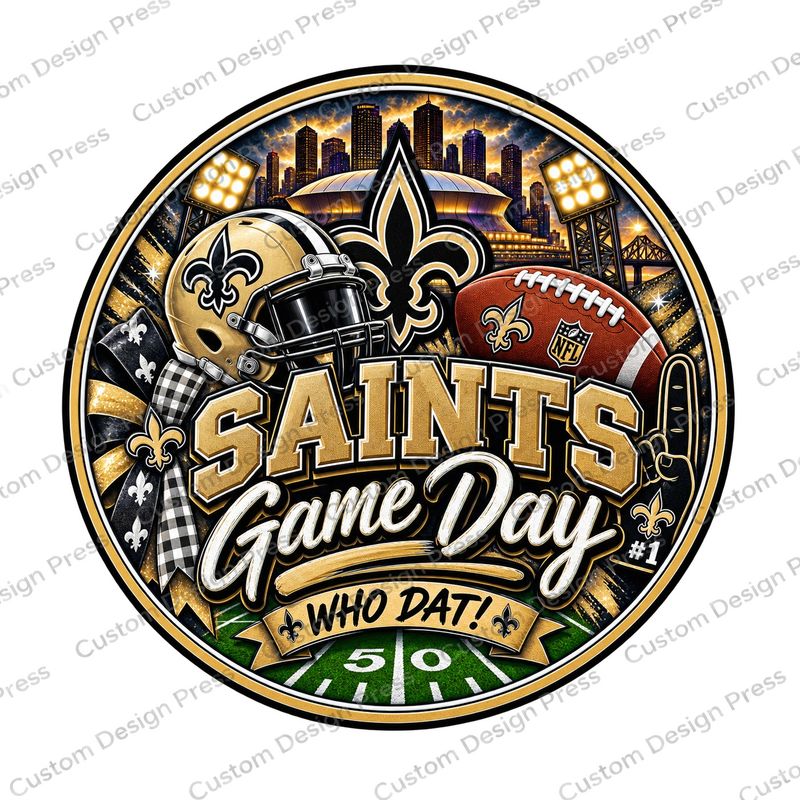 New Orleans Saints Game Day Wreath Center Round