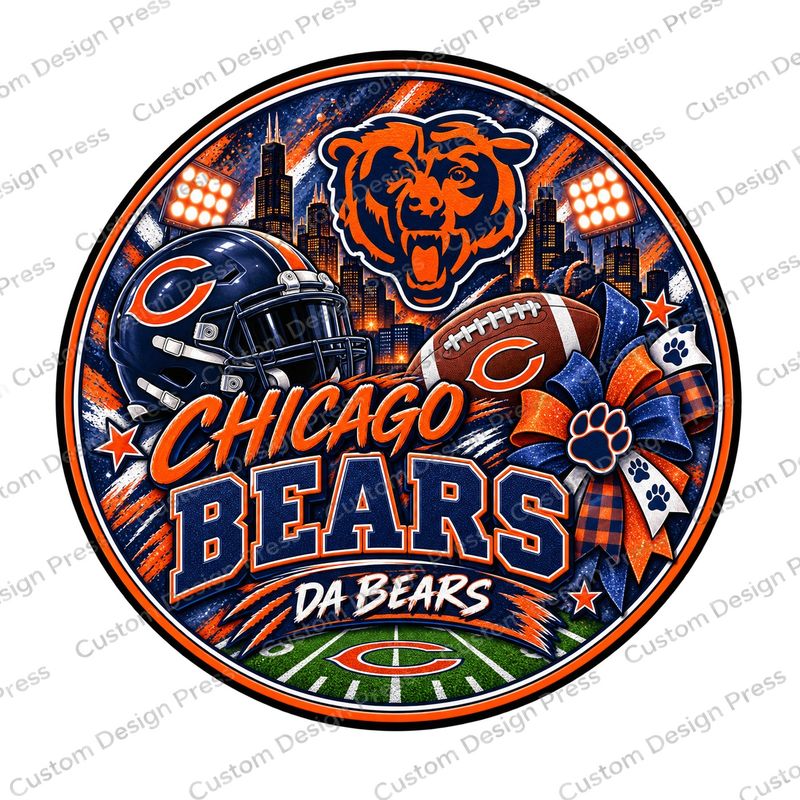 Chicago Bears Game Day Wreath Center Round