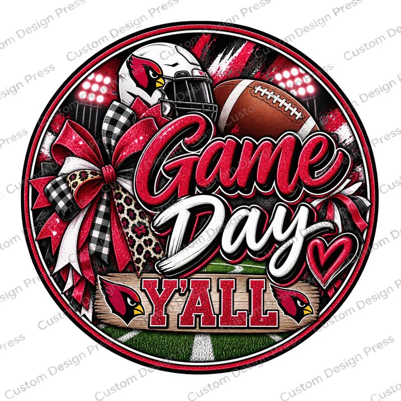 Arizona Cardinals Game Day Y’all Wreath Center Round