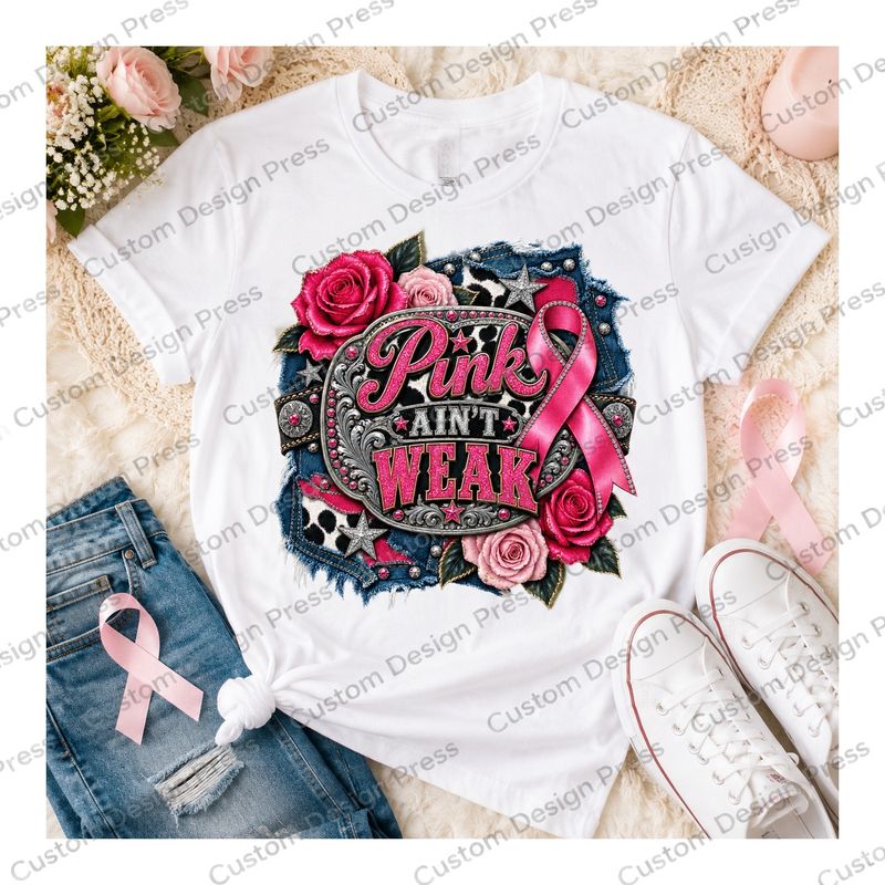 Pink Ain’t Weak Breast Cancer Awareness T-Shirt
