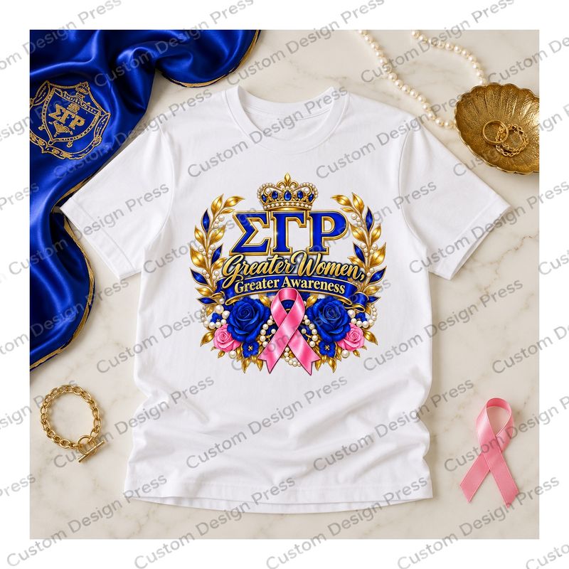 Sigma Gamma Rho Greater Women Greater Awareness Breast Cancer Awareness T-Shirt