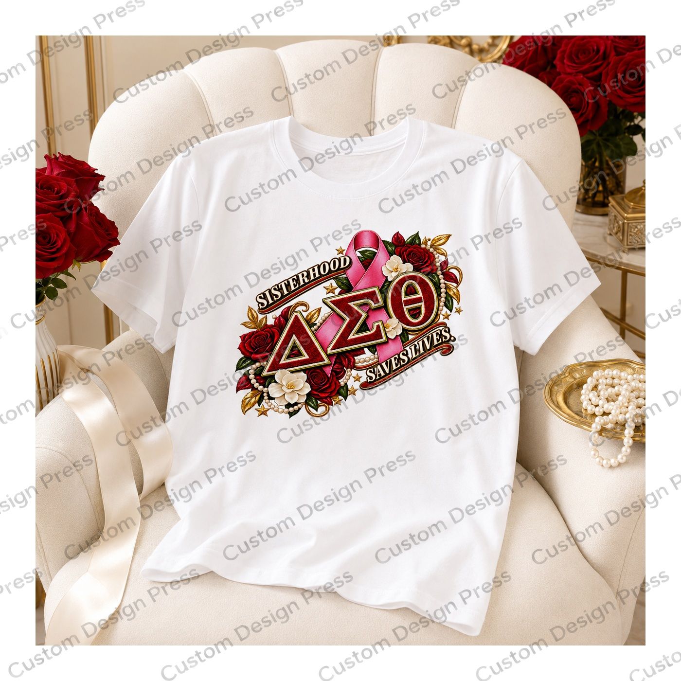 Delta Sigma Theta Sisterhood Saves Lives Breast Cancer Awareness T-Shirt