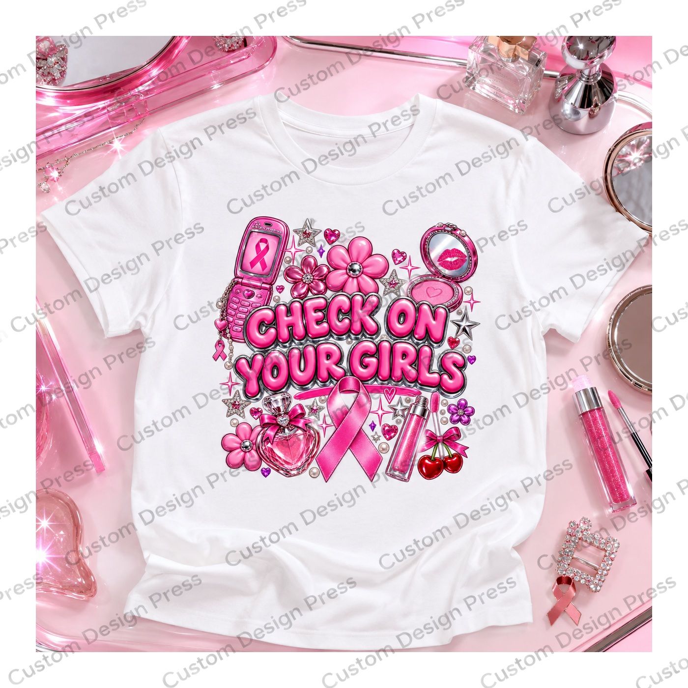 Check on Your Girls Breast Cancer Awareness T-Shirt