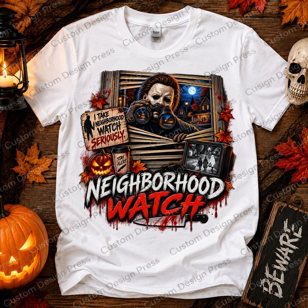 Michael Myers Neighborhood Watch Halloween T-Shirt