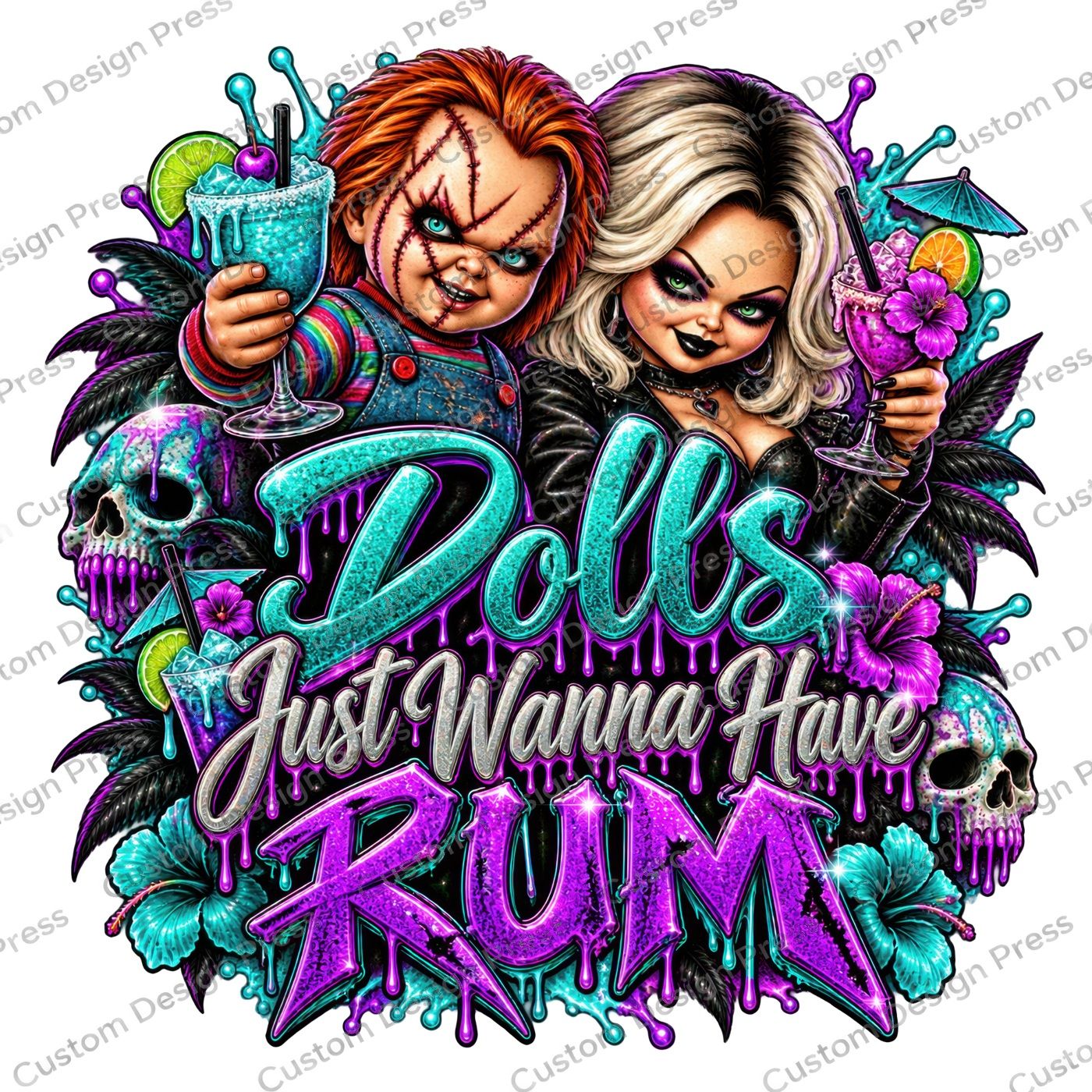 Dolls Just Wanna Have Rum Halloween PNG Digital Download